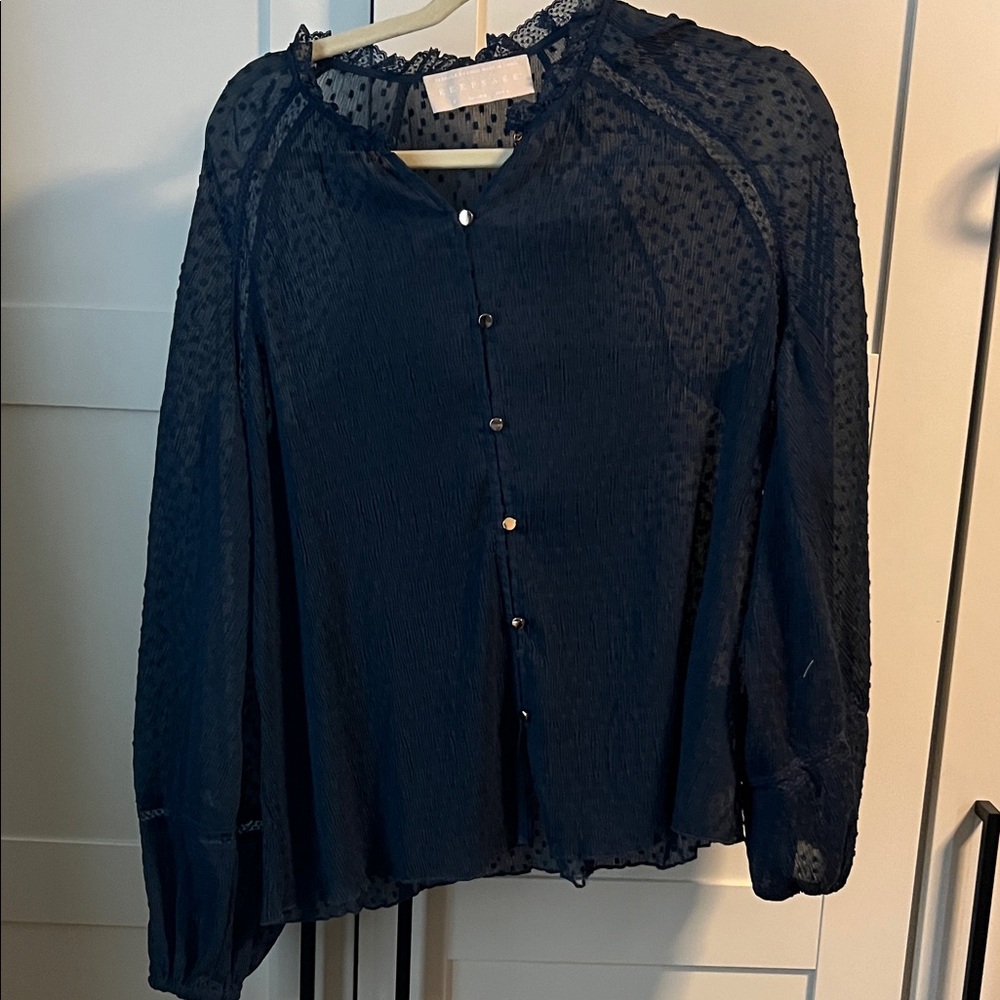KEEPSAKE the Label Navy Sheer Blouse